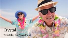  Presentation with active seniors senior couple - Presentation theme having happy senior couple having fun background and a lemonade colored foreground