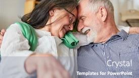  Presentation with harmony - Presentation theme consisting of happy-senior-couple-in-love background and a  colored foreground