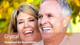  Presentation with cortoon love - Colorful PPT layouts enhanced with happy senior couple in love backdrop and a coral colored foreground