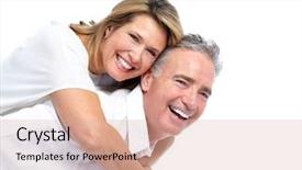  Presentation with old couple - PPT layouts having happy senior couple in love background and a coral colored foreground