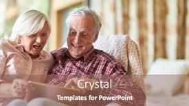  Presentation with surfing - Slide set featuring happy-senior-couple-is-amazed background and a violet colored foreground