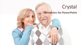  Presentation with senior couple - Amazing presentation having happy senior couple isolated backdrop and a sky blue colored foreground