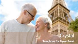  Presentation with eiffel tower paris france - Amazing presentation having happy senior couple over paris backdrop and a  colored foreground