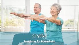 Presentation with senior fitness - Presentation theme featuring happy senior couple performing exercise background and a teal colored foreground