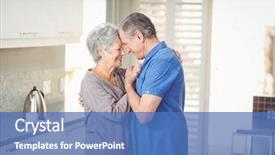  Presentation with senior citizen - Slides with happy senior couple romancing background and a teal colored foreground