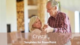  Presentation with happy retirement - Cool new theme with happy-senior-couple-while-dancing backdrop and a coral colored foreground