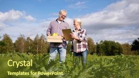  Presentation with agriculture - Presentation consisting of bio farma - farming gardening agriculture harvest background and a tawny brown colored foreground