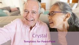  Presentation with happy retirement - Presentation theme enhanced with happy-senior-diverse-couple-having background and a lemonade colored foreground