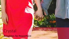  Presentation with retirement garden - Presentation design consisting of happy-senior-diverse-couple-holding background and a red colored foreground