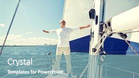  Presentation with boat tourism - Presentation design with happy senior man enjoying free background and a seafoam green colored foreground