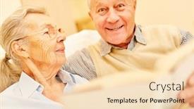  Presentation with happy retirement - Cool new slide set with happy-senior-man-is-reading backdrop and a lemonade colored foreground