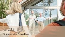  Presentation with parents - Presentation with happy-senior-parents-outstretching-arms background and a lemonade colored foreground