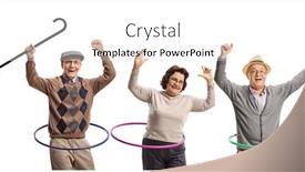  Presentation with spinning - Theme featuring happy-senior-people-spinning-hula background and a white colored foreground