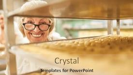  Presentation with vanilla - Presentation theme consisting of happy-senior-woman-baker background and a yellow colored foreground