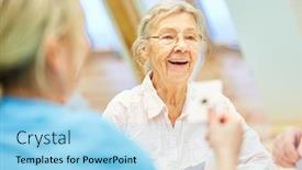  Presentation with happy retirement - Audience pleasing slides consisting of happy-senior-woman-is-having backdrop and a arctic colored foreground