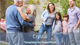  Presentation with couple dance - Audience pleasing slide set consisting of wedding anniversary - happy seniors couple in senior backdrop and a ocean colored foreground