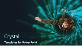  Presentation with computer games - Slide set consisting of happy-shouting-boy-teenager-posing background and a ocean colored foreground