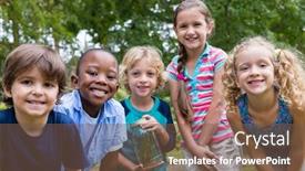  Presentation with siblings - Presentation consisting of happy-siblings-looking background and a tawny brown colored foreground