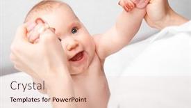  Presentation with happy baby - PPT layouts with happy-six-month-baby-girl background and a lemonade colored foreground