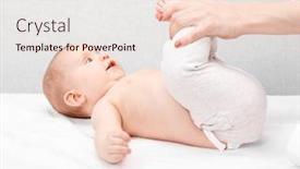  Presentation with happy baby - Slide set featuring happy-six-month-baby-girl background and a lemonade colored foreground