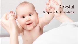  Presentation with massage therapy - PPT theme enhanced with happy-six-month-baby-girl background and a lemonade colored foreground