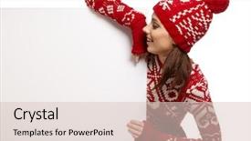  Presentation with poster - Colorful theme enhanced with happy smile hold sale poster backdrop and a  colored foreground