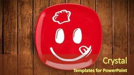  Presentation with cartoon - Audience pleasing PPT theme consisting of happy smiley cartoon face backdrop and a tawny brown colored foreground