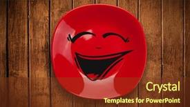  Presentation with cartoon - Theme consisting of happy smiley cartoon face background and a tawny brown colored foreground