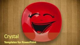  Presentation with cartoon - Amazing slide set having happy smiley cartoon face backdrop and a tawny brown colored foreground