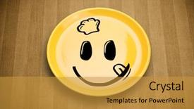  Presentation with cartoon - PPT theme consisting of happy smiley cartoon face background and a gold colored foreground