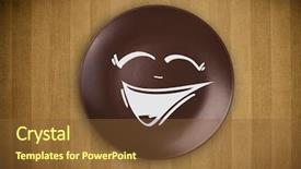  Presentation with cartoon - Audience pleasing PPT theme consisting of happy smiley cartoon face backdrop and a tawny brown colored foreground