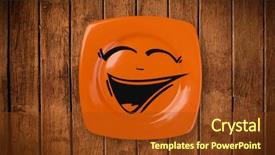  Presentation with cartoon - Amazing presentation design having happy smiley cartoon face backdrop and a tawny brown colored foreground