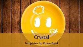  Presentation with cartoon - Audience pleasing PPT theme consisting of happy smiley cartoon face backdrop and a  colored foreground