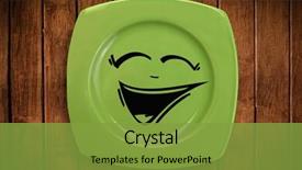  Presentation with cartoon - Beautiful slide deck featuring happy smiley cartoon face backdrop and a gold colored foreground