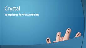  Presentation with happy sad mask face - Beautiful presentation design featuring happy smiley face fingers cheerfully backdrop and a  colored foreground