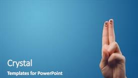  Presentation with fingers - Cool new PPT layouts with happy smiley face fingers cheerfully backdrop and a teal colored foreground