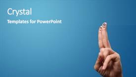  Presentation with happy sad mask face - Audience pleasing PPT layouts consisting of happy smiley face fingers cheerfully backdrop and a teal colored foreground