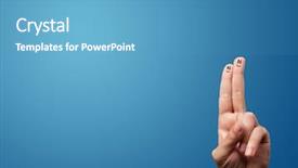  Presentation with happy sad mask face - Colorful theme enhanced with happy smiley face fingers cheerfully backdrop and a teal colored foreground