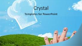  Presentation with happy sad mask face - Presentation theme with happy smiley face fingers cheerfully background and a light blue colored foreground