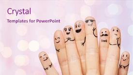  Presentation with faces - Cool new presentation theme with happy smileys - gesture family people and body backdrop and a sky blue colored foreground