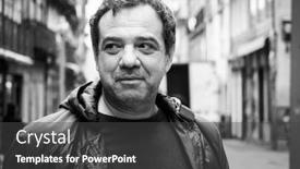  Presentation with black people - Colorful PPT layouts enhanced with happy-smiling-adult-man backdrop and a dark gray colored foreground