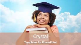  Presentation with african people - Slide set featuring happy smiling african american student background and a coral colored foreground