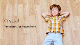  Presentation with floor - Colorful slide set enhanced with happy-smiling-boy-lying backdrop and a lemonade colored foreground