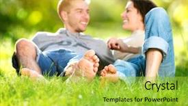  Presentation with young happy couple - Audience pleasing slide deck consisting of cropped image of one dollar backdrop and a cream colored foreground