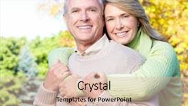  Presentation with seniors - Beautiful theme featuring happy smiling elderly seniors couple backdrop and a lemonade colored foreground