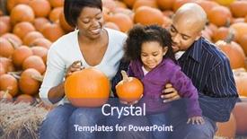  Presentation with family - Presentation theme having happy smiling family sitting background and a ocean colored foreground