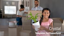  Presentation with plant hybridization - Colorful slides enhanced with happy-smiling-girl-holding-plant backdrop and a gray colored foreground