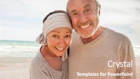  Presentation with seniors - Theme with happy smiling looking funny spring background and a coral colored foreground