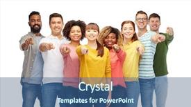  Presentation with diversity women - PPT layouts featuring happy smiling men and women background and a ocean colored foreground