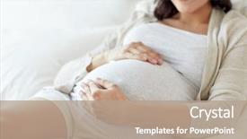  Presentation with rest - Audience pleasing PPT theme consisting of happy smiling pregnant woman backdrop and a coral colored foreground